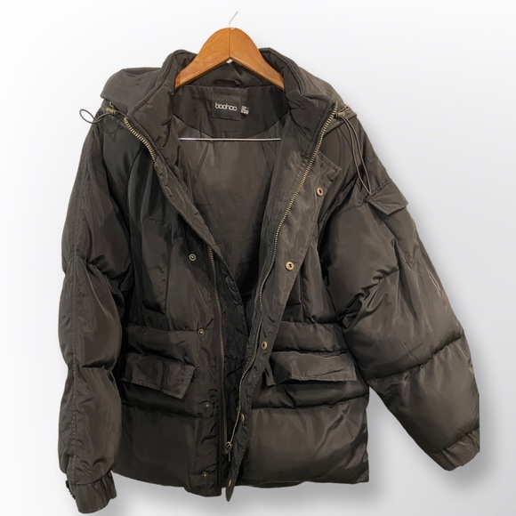 Boohoo oversized black puffer coat 🖤 - Picture 1 of 3